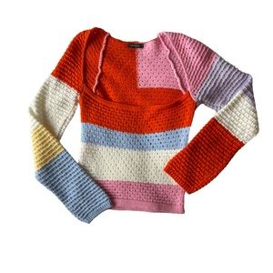 Mock Scarlett and Sam crochet long sleeve